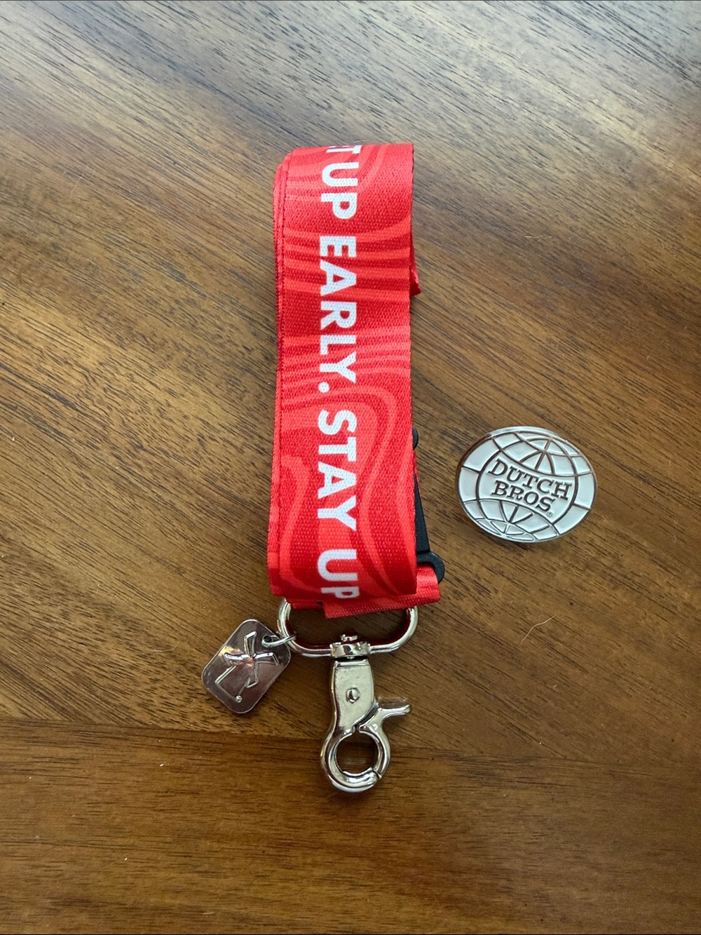 Red Lanyard Keychain with Metal Clip - Brand: